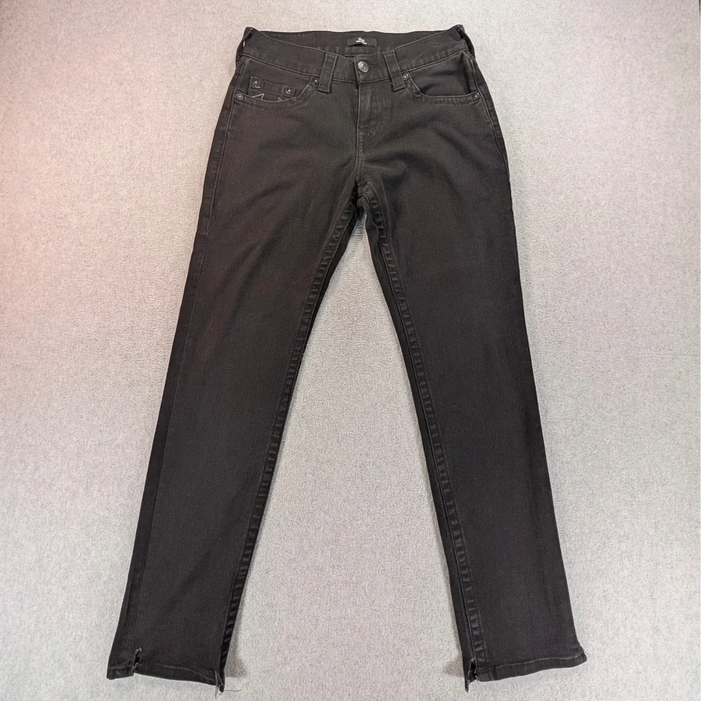 True Religion Geno Relaxed Slim Black Jeans Mens 28 (30x31) Stretch Denim *READ*